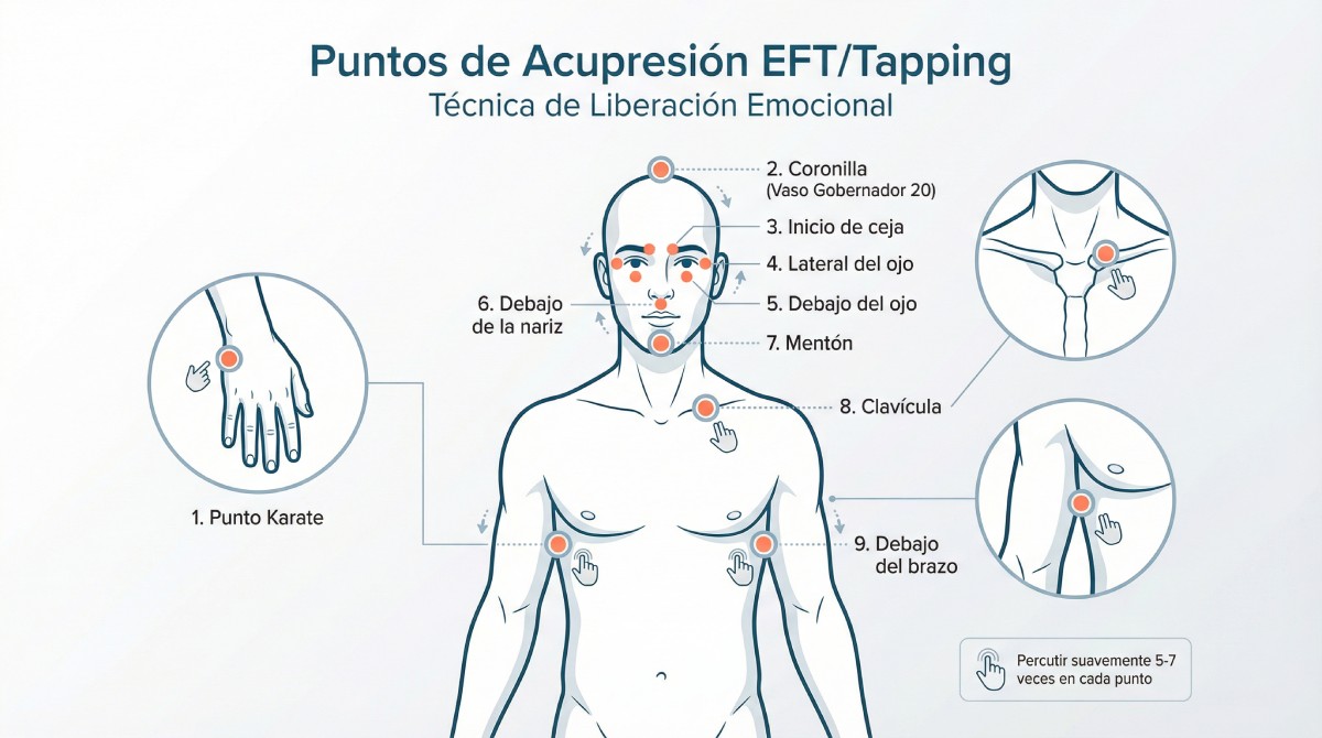Puntos de acupresión EFT/Tapping